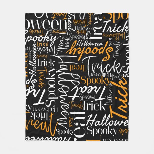 Halloween-Art (orange und weiß) Fleecedecke (Vorderseite)