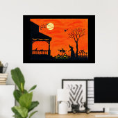 Halloween Art Poster, Hexen, Skareck, Schädel, Poster (Heimbüro)