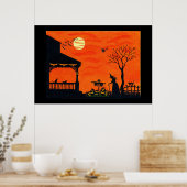 Halloween Art Poster, Hexen, Skareck, Schädel, Poster (Küche)