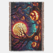 Halloween Art Scene Throw Blanket Decke (Vorderseite Vertikal)