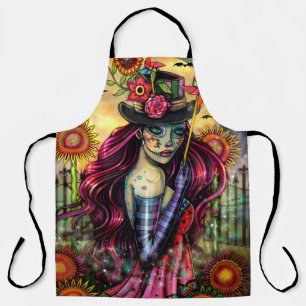 Halloween Art Sugar Skull von Molly Harrison Schürze