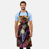 Halloween Art Sugar Skull von Molly Harrison Schürze (Getragen)