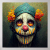 Halloween Art. Trauriger und Beängstigender Clown. Poster (Vorne)