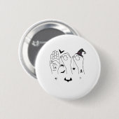 Halloween Asl Hand Gebing Language Deaf Pride Boo Button (Vorne & Hinten)