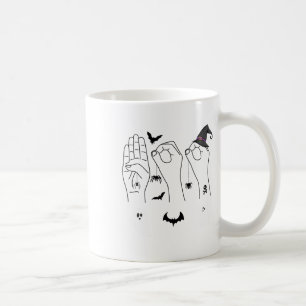 Halloween Asl Hand Gebing Language Deaf Pride Boo Kaffeetasse