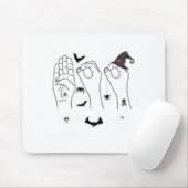 Halloween Asl Hand Gebing Language Deaf Pride Boo  Mousepad (Mit Mouse)
