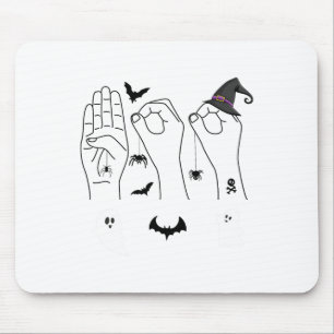 Halloween Asl Hand Gebing Language Deaf Pride Boo Mousepad