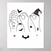 Halloween Asl Hand Gebing Language Deaf Pride Boo Poster (Vorne)