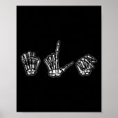 Halloween ASL Skeleton Hand Sign Language Costume Poster (Vorne)