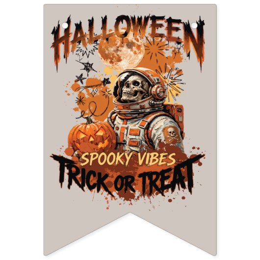 Halloween-Astronaut-Wimpel Flagge (Erste Fahne)