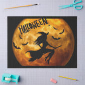 Halloween auf Broom Cat Moon Bats Seidenpapier (Basteln)