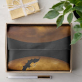 Halloween auf Broom Cat Moon Bats Seidenpapier (Geschenk)