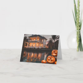 Halloween auf dem Wasser in Florida - Blank Noteca Karte