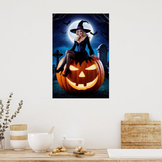 Halloween auf Pumpkin Poster (Küche)