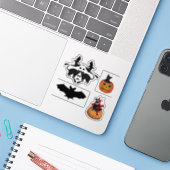 Halloween-Aufkleber aus Edelstahl-Vinyl Aufkleber (Laptop mit iPhone)