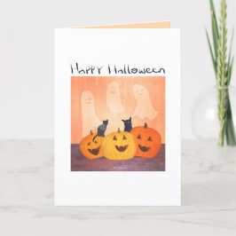 Halloween-Aufmunterung oder Gruß von Katzen/Geiste Feiertagskarte