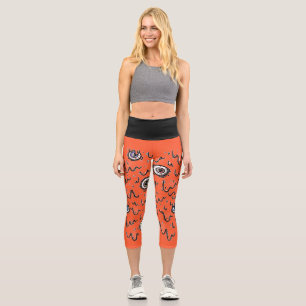 Halloween Augapfel Grusel-Tropfen Capri Leggings