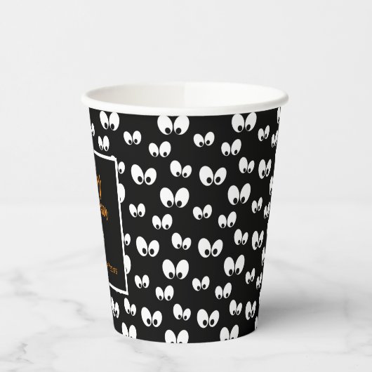 Halloween Augen grün Keks keine Tricks Pappbecher (Links)