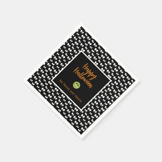 Halloween Augen grün Keks keine Tricks Serviette (Ecke)