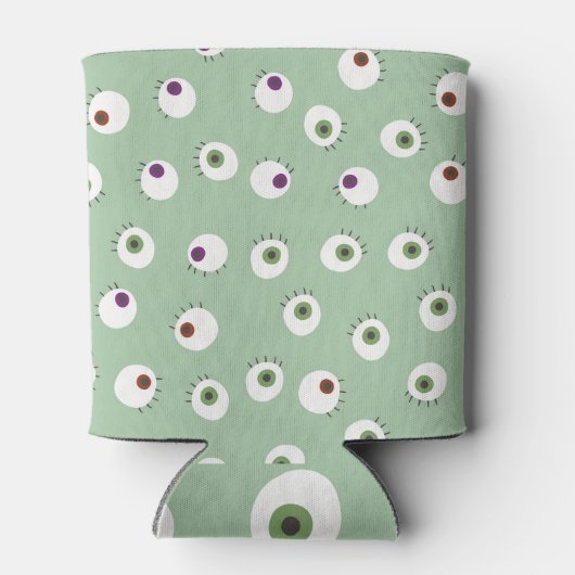 Halloween-Augen, von Hand gezeichnet, nahtlos. Dosenkühler (Rückseite)