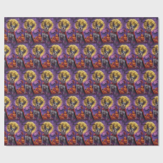 Halloween Australian Cattle Dog Pumpkins Beängstig Geschenkpapier (Flach)