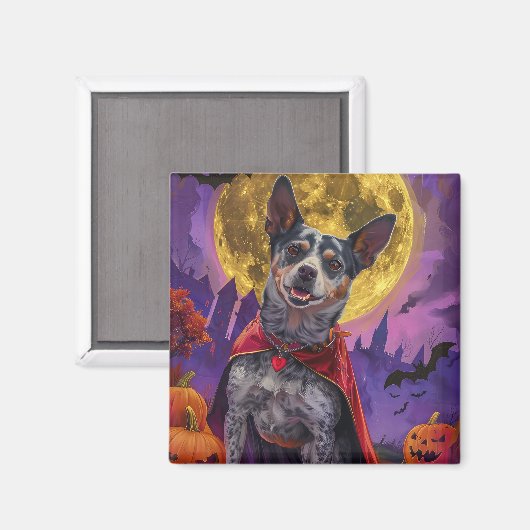 Halloween Australian Cattle Dog Pumpkins Beängstig Magnet (Vorderseite/Rückseite)