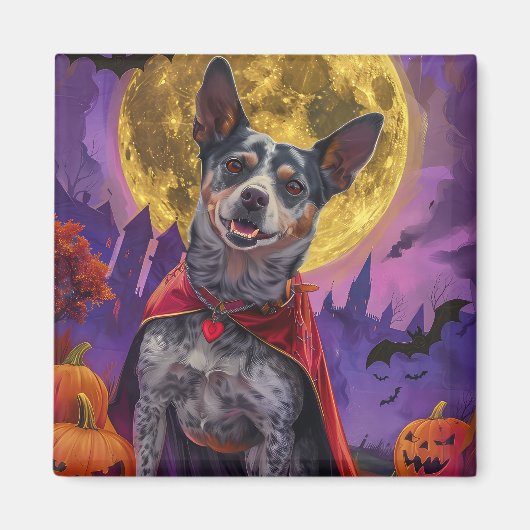 Halloween Australian Cattle Dog Pumpkins Beängstig Magnet (Vorne)