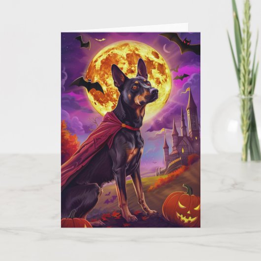 Halloween Australian Kelpie Dog Pumpkins Beängstig Karte (Vorderseite)