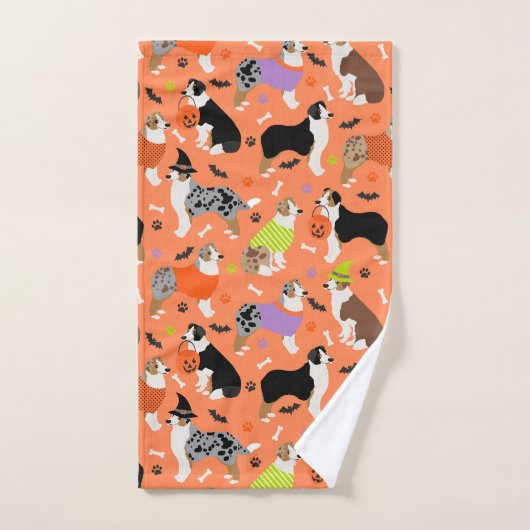 Halloween Australian Shepherd Badhandtuch Set (Handtuch)
