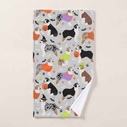 Halloween Australian Shepherd Bath Towel Set (Handtuch)