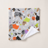 Halloween Australian Shepherd Bath Towel Set (Waschlappen)