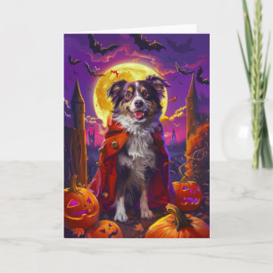 Halloween Australian Shepherd Dog Pumpkins Beängst Karte
