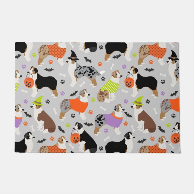 Halloween Australian Shepherd Doormat Fußmatte (Vorderseite)