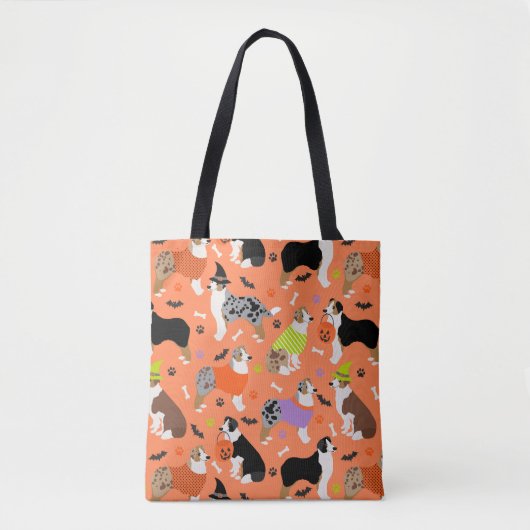Halloween Australian Shepherd Tasche (Vorderseite)