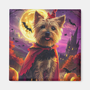 Halloween Australian Terrier Hund Kürbisse Gruseli Magnet