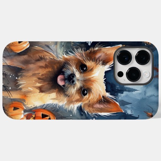 Halloween Australian Terrier with Pumpkins Beängst Case-Mate iPhone Hülle (Rückseite (Horizontal))