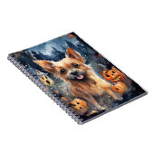 Halloween Australian Terrier with Pumpkins Beängst Notizblock (Rechte Seite)