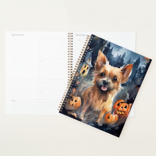Halloween Australian Terrier with Pumpkins Beängst Planer (Anzeige)