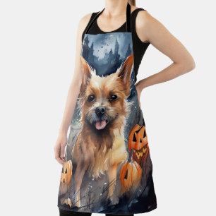 Halloween Australian Terrier with Pumpkins Beängst Schürze
