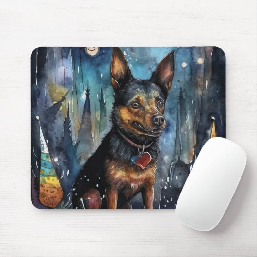 Halloween Australische Kelpie mit Pumpkins Beängst Mousepad (Mit Mouse)
