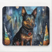 Halloween Australische Kelpie mit Pumpkins Beängst Mousepad (Vorne)
