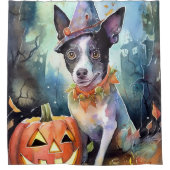 Halloween Australische Rinder mit Pumpkins Beängst Duschvorhang (Vorderseite)