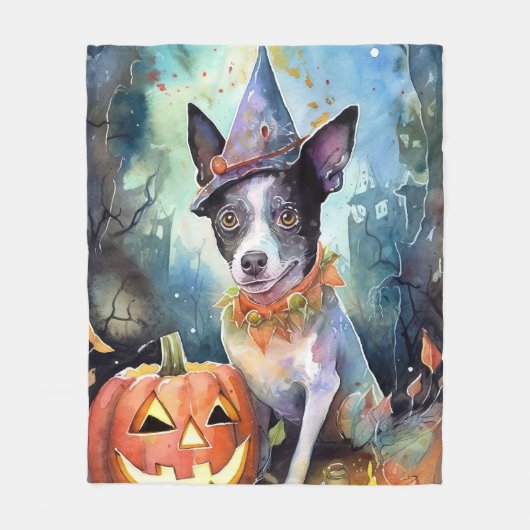 Halloween Australische Rinder mit Pumpkins Beängst Fleecedecke (Vorderseite)