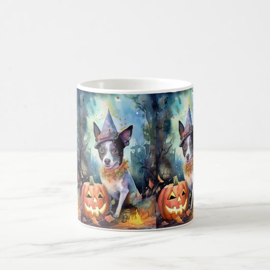 Halloween Australische Rinder mit Pumpkins Beängst Kaffeetasse (Mittel)