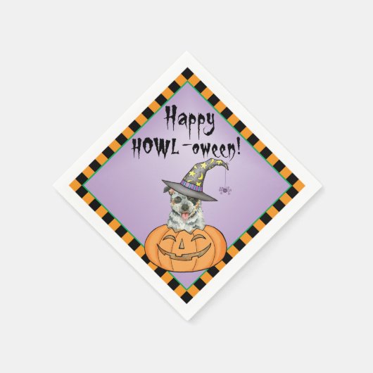 Halloween Australischer Rinderhund Serviette (Ecke)