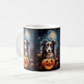 Halloween Australischer Schäferhund mit Pumpkins B Kaffeetasse (Vorderseite Links)