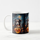 Halloween Australischer Schäferhund mit Pumpkins B Kaffeetasse (Links)