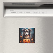 Halloween Australischer Schäferhund mit Pumpkins B Magnet (In Situ (Geschirrspüler))