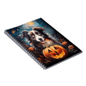 Halloween Australischer Schäferhund mit Pumpkins B Notizblock (Rechte Seite)