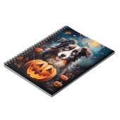 Halloween Australischer Schäferhund mit Pumpkins B Notizblock (Linke Seite)